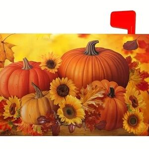 Autumn Pumpkin and Sunflower Mailbox Cover
